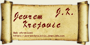 Jevrem Krejović vizit kartica